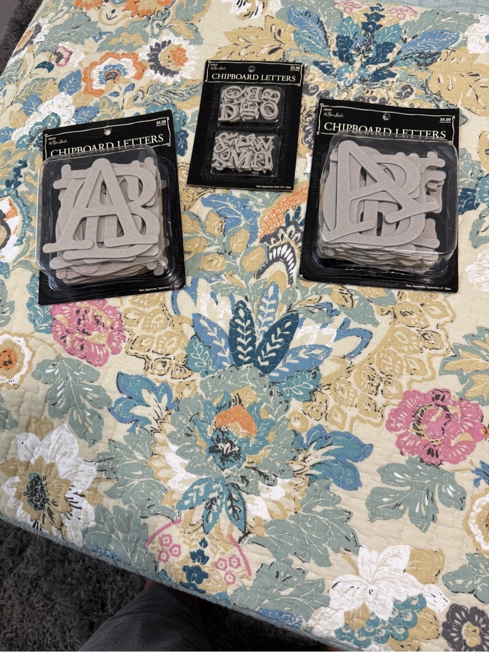Hobby Lobby Gray Chipboard Alphabet Packs